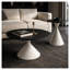 Ensemble de 2 tables basses rondes avec dessus en noyer et bases en forme de sablier blanc-1214556699-1214556694