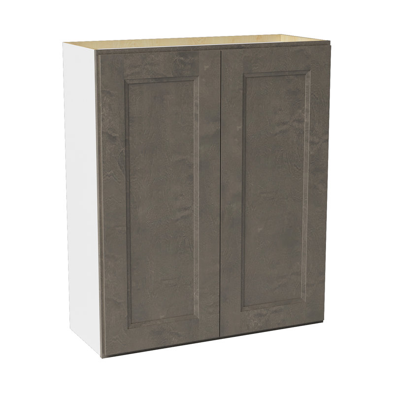 Armoire de cuisine en bois massif prête à assembler, H 15 po x l 30 po x P 12 po, Double shaker Cinder