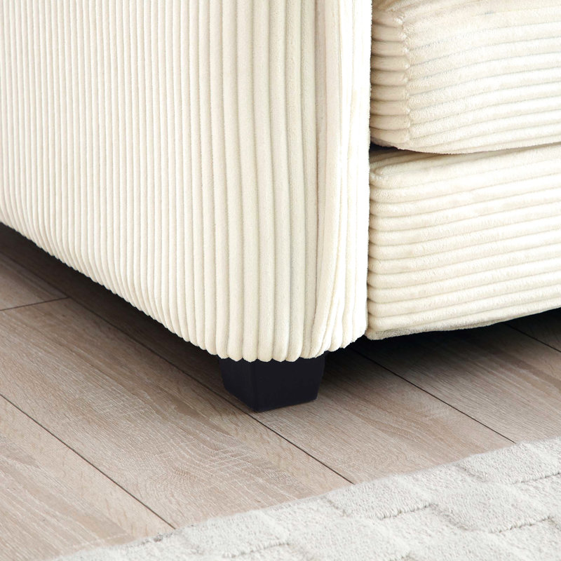 Confortable et relaxant, ce canapé trois places en velours côtelé beige (avec 2 coussins) offre une ambiance de cinéma maison et un style rétro. Son design tendance et son velours côtelé lui confèrent un charme rétro.