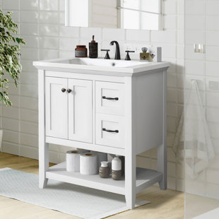 30 in. Sink and Drawer Base Vanity Bathroom Cabinet in Unfinished Poplar