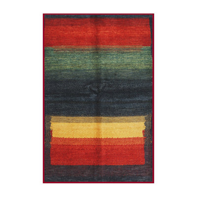 Tapis brun/jaune/gris contemporaine