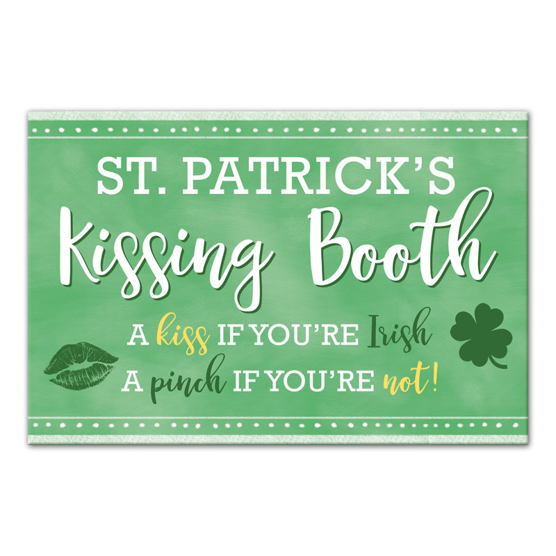 «St. Patrick's Day Kissing Booth», art textuel sur toile tendue