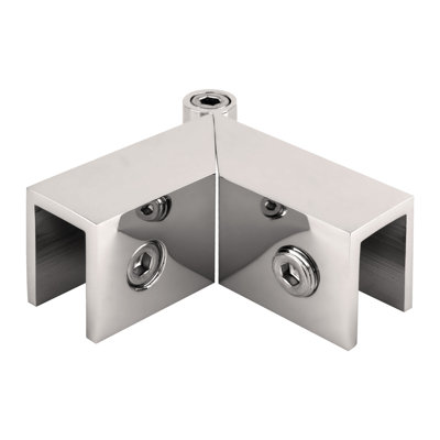 Pince réglable au-dessus du verre pour une finition de chrome poli de 5/16 po à 1/2 po (8 mm à 12 mm)