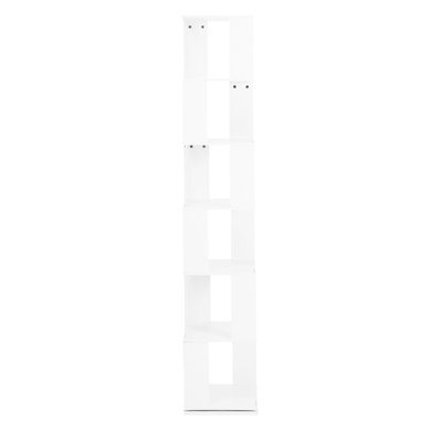 6 Tier Rotating Display Rack - Showcases Items Clearly, Space Saving Design Simple Wood Veneer Bookshelf Function, Enhances Interior Decor