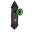 Victorian Plate with Decorative Keyhole and Crystal Emerald Door Knob-803425306