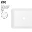 Lavabo de salle de bain vasque rectangulaire en pierre blanche matte avec robinet H 11 po Marigold