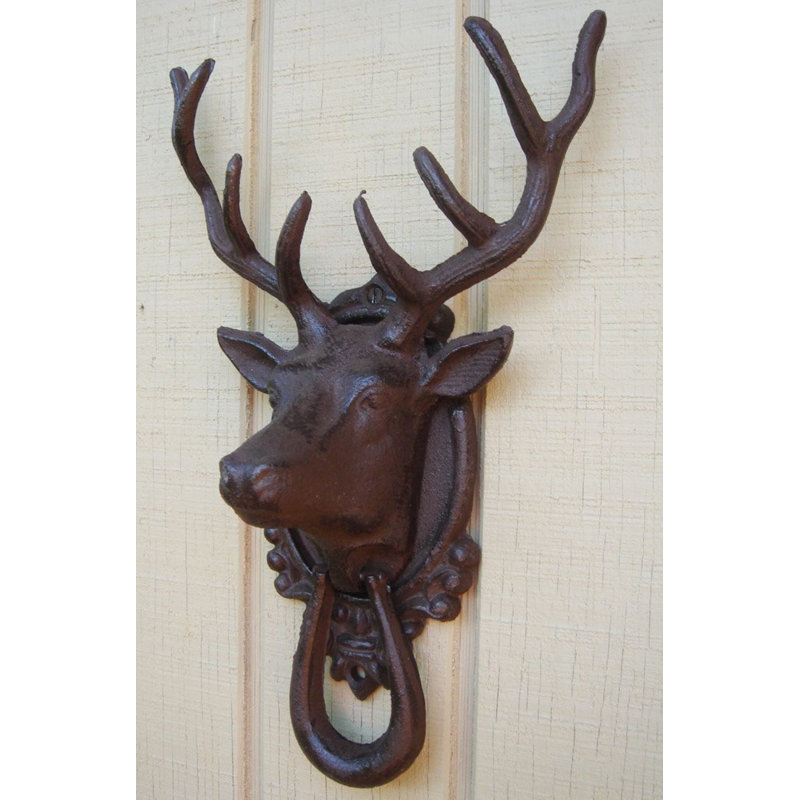 Metal Deer Head and Antlers Door Knocker Metal Deer Head and Antlers Door Knocker