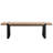 Leira Modern Wood Bench 60” Industrial Table Benches with Black Metal Legs for Dining Room, Porch-812613063