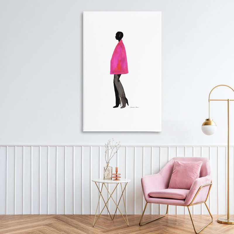 Toile rose fuchsia, conception par Simone Elum, H 45 po x l 30 po