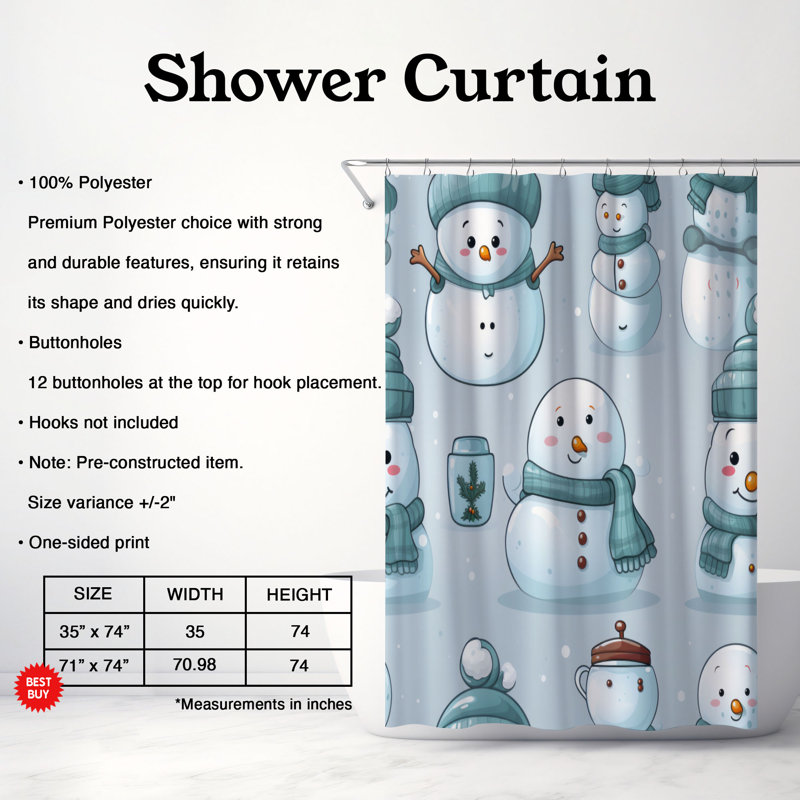 Iced Sculpture - Premium Shower Curtain, 74"H x 71"W