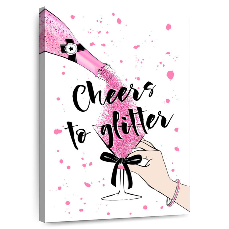 Glitter Cheers, 24" H x 16" W