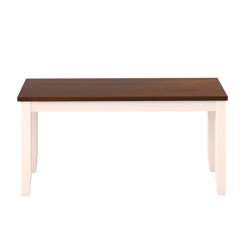 Ensemble de table de cuisine en bois 6 pièces, ensemble de table de salle à manger rustique rustique avec 4 chaises à dossier croisé et banc, blanc et cerisier