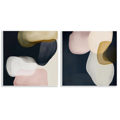 Ensemble de 2 plaques murales à formes arrondies et obliques, design par Irena Orlov