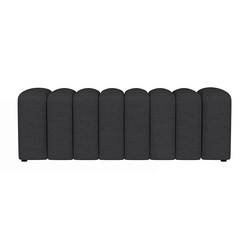 Banc d'appoint rembourré et capitonné, Gris anthracite