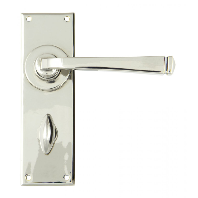 Avon Bathroom Door Handle Kit, Polished Nickel