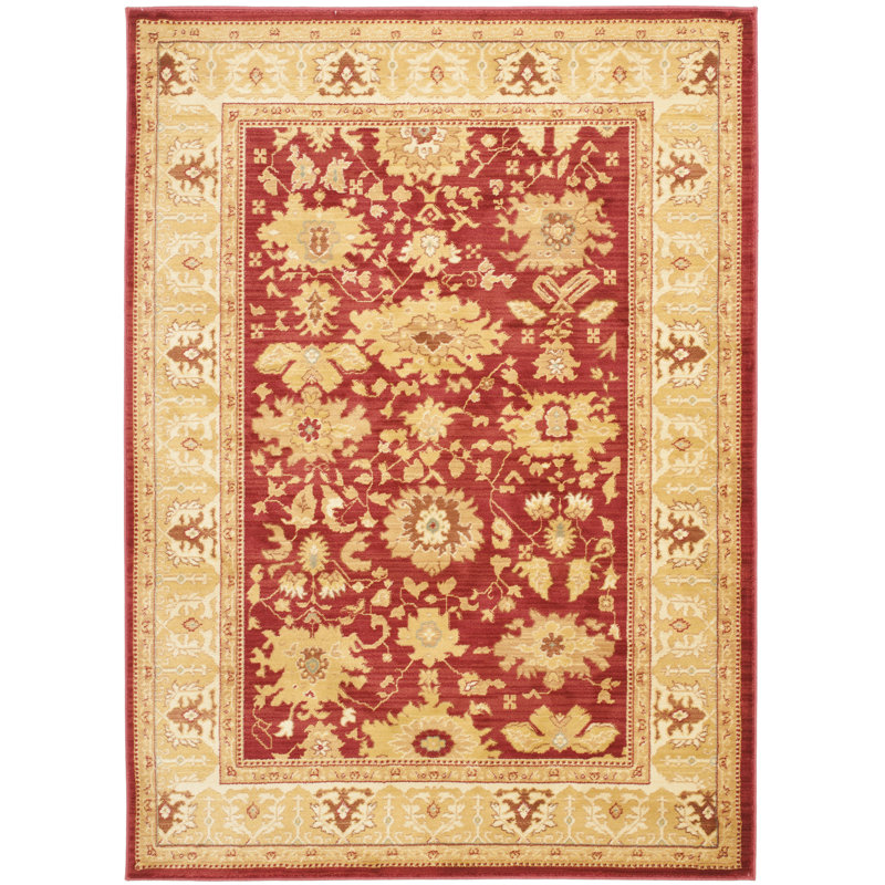 Tapis rouge / or Christensen, Rectangle 5 pi 3 po x 7 pi 6 po