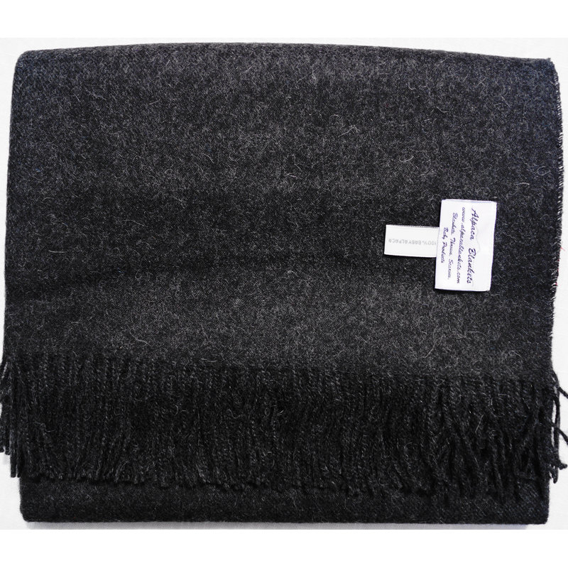 Hand Woven Throw Blanket, Charcoal