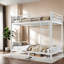 Lits jumeaux convertibles XL en métal, gain d'espace, blanc moderne, pour adolescents et adultes