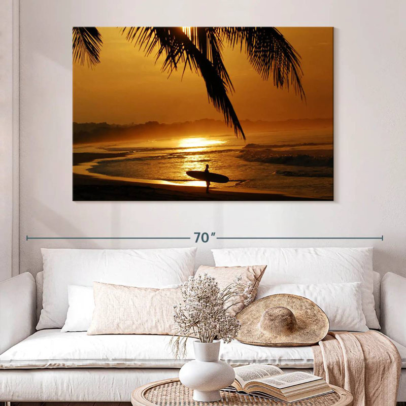 Gillard Sunset Gold Surfer, H 34 po x l 51 po