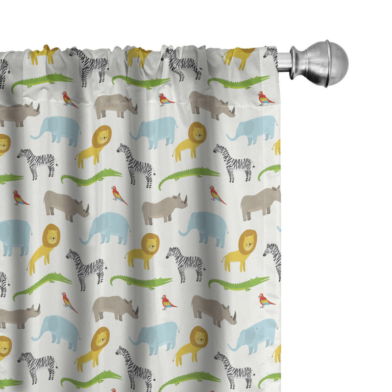 Lion Semi-Sheer Rod Pocket Curtain Panels, 28" x 63"