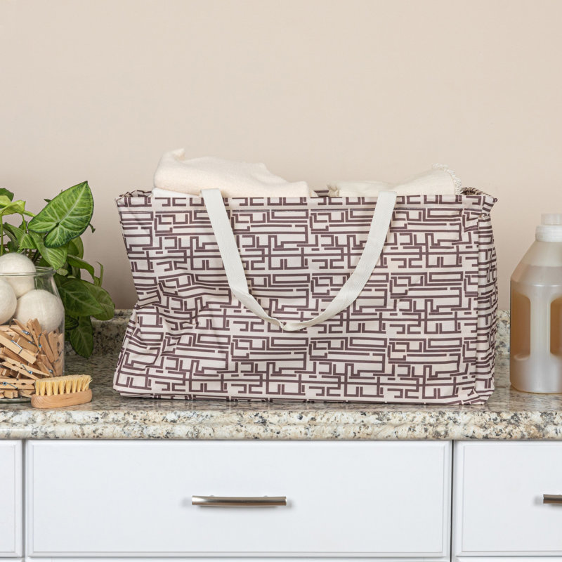 Sac fourre-tout polyvalent brun clair à motif géométrique Krush, Géométrique