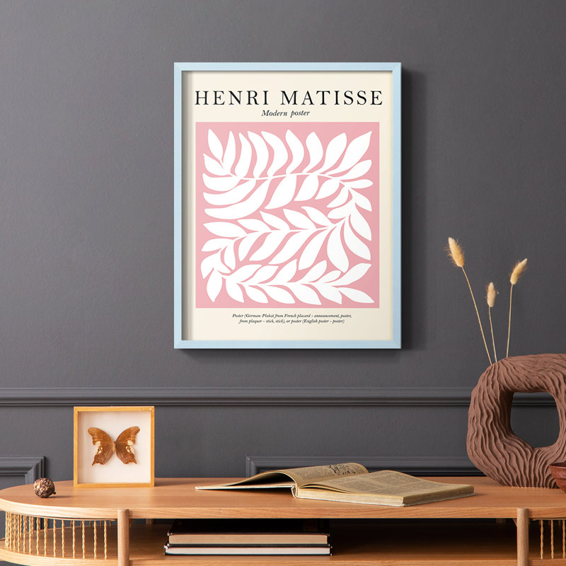 Matisse LXXIV Framed Print - Solid Wood, Blue, 10" H x 8" W