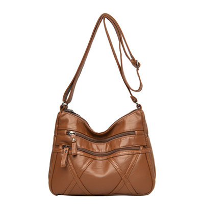 Backpack Soft Leather Shoulder Bag, Mom's Bag, Ladies' Multi Compartment Crossbody Bag, Large Capacity Soft Leather Bag