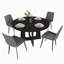 Ensemble de table de salle à manger 5 pièces avec 4 chaises, style maison de campagne, capacité de 300 lb