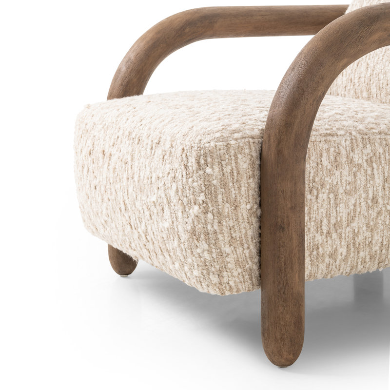 Aniston Armchair, Distressed Natural, Solema Cream Acrylic, Distressed Natural
