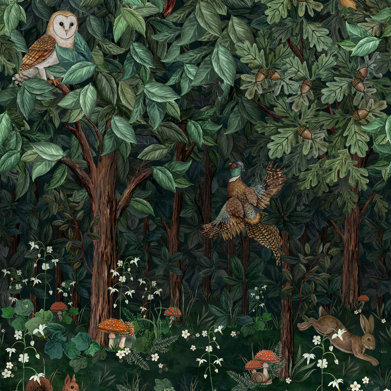 Papier peint adhésif non tissé de qualité supérieure Woodland Mural 77,2 po x 120 po