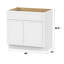 Armoire de rangement autoportante à base simple en contreplaqué de bouleau 30 po avec porte à fermeture douce-95216774