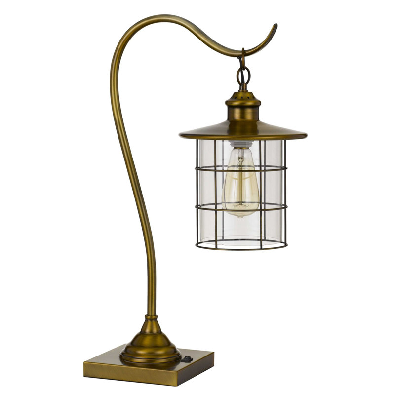 Matthau Metal Lamp, Brushed Antique Brass