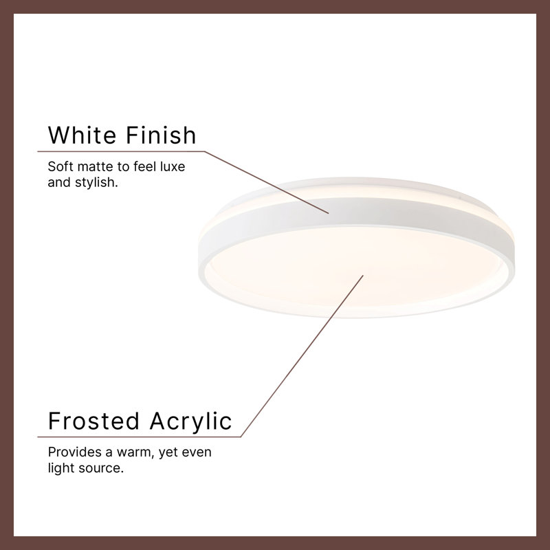 Beanie 15-in White dimmable LED Flush Mount, 20-in, White