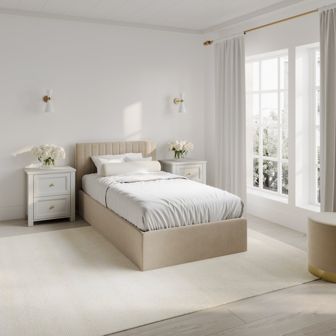 BERLIN UPHOLSTERED END LIFT OTTOMAN STORAGE BED
