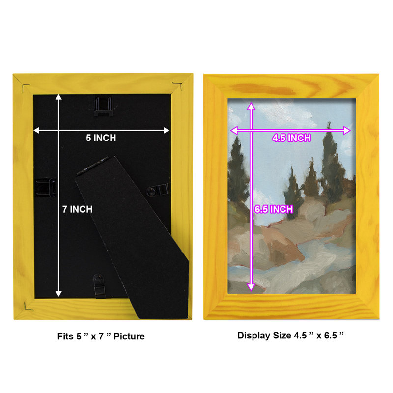 West Fourche Trail II sur papier, H 7 po x l 5 po x P 1 po, Jaune