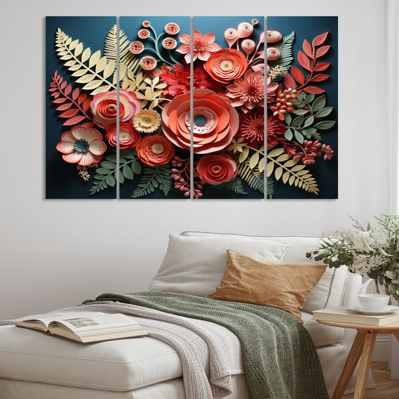 Ferns Coral Whispers Papercut Plants & Flowers Wall Decor on Metal