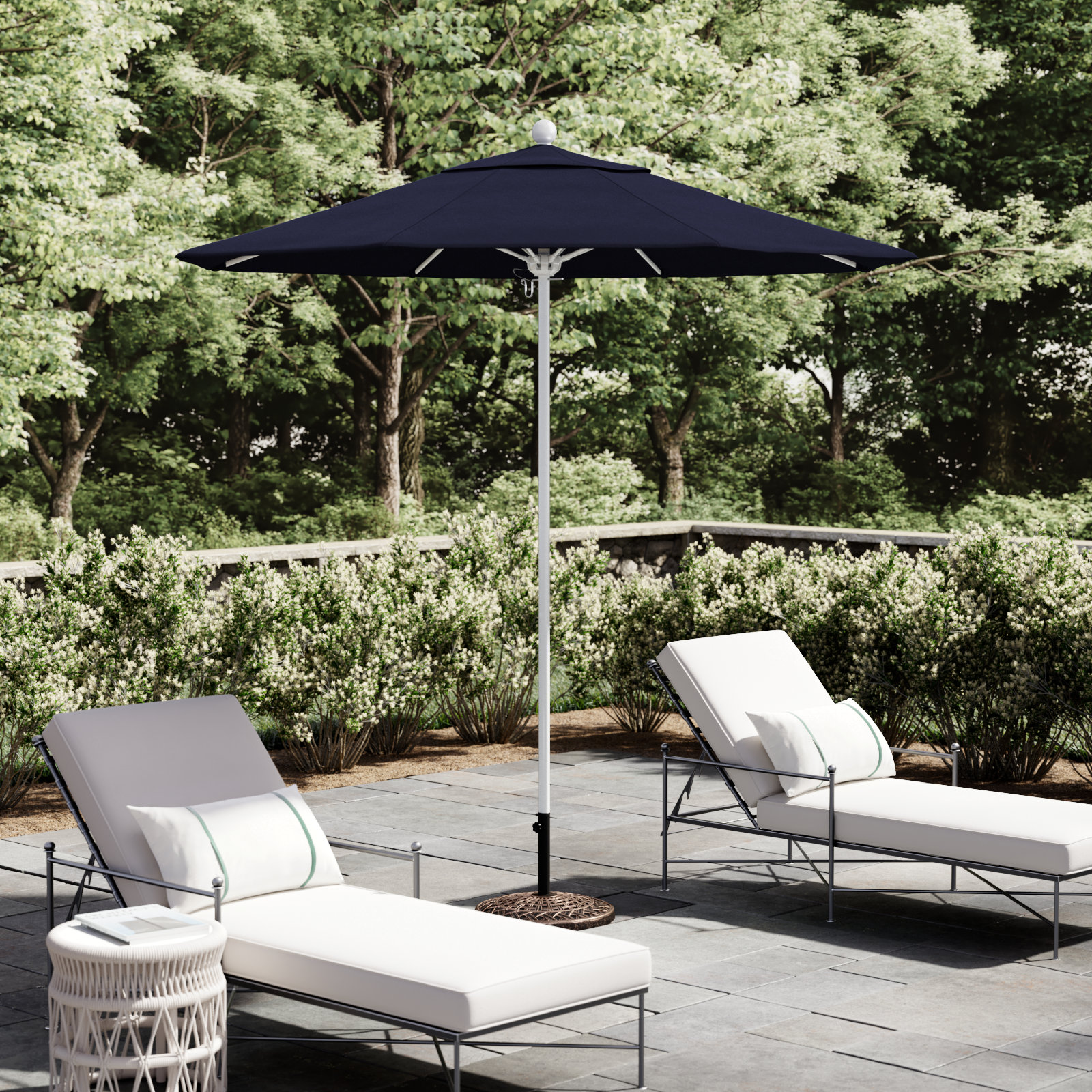 Hibo 7.5' Sunbrella® Umbrella, Canvas Navy Sunbrella® Canvas
