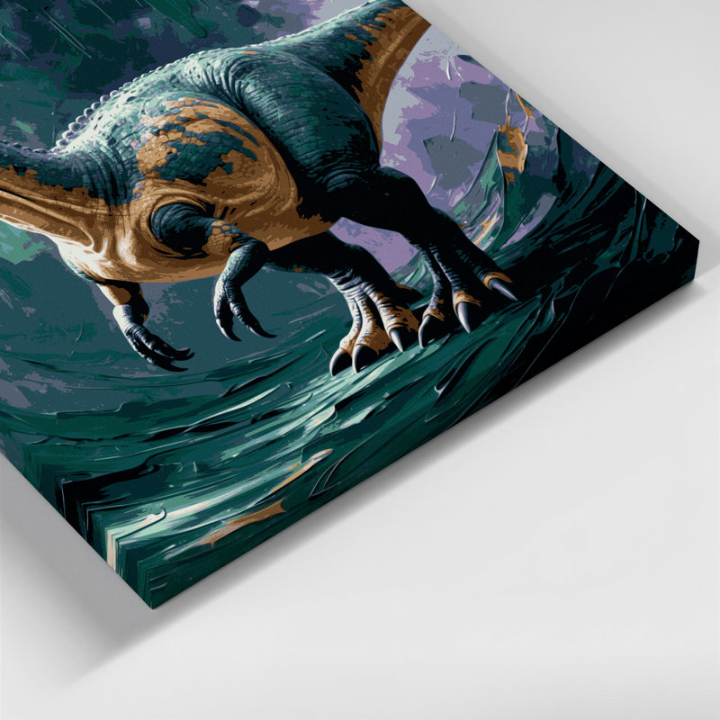«Dinosaur Corythosaurus», art mural sur toile noire, H 16 po x l 20 po