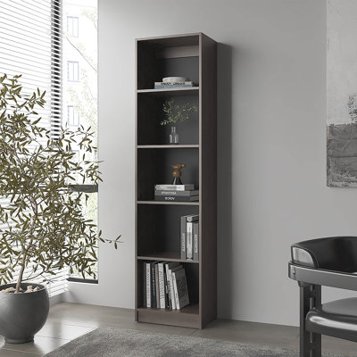 Bibliothèque avec rangement ouvert et 5 tablettes