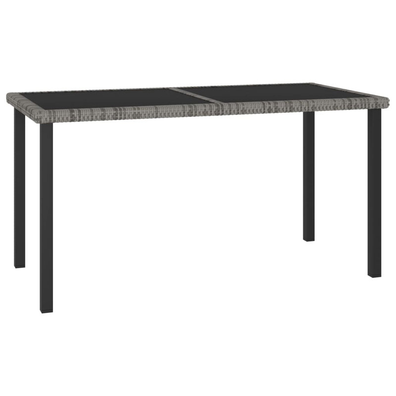 Adhil Rectangular Outdoor Dining Table , 140cm cm W 70cm cm D, Grey