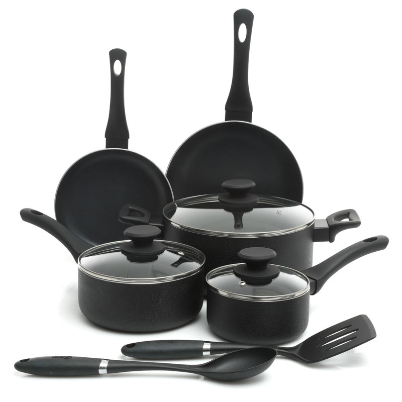 Gibson Oster 10 Piece Hard-Anodized Aluminum Non-Stick Ashford Cookware Set