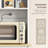 Kitchen Pantry Storage Cabinet With Charging Station, 2 Tilt Out Trash Cabinets And Microwave Stand, Freestanding Kitchen Hutch With Glass Doors And Adjustable Shelf-17186619