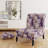 Purple Poppies Harmony - Upholstered Farmhouse Slipper Chair, Purple Accent Chair