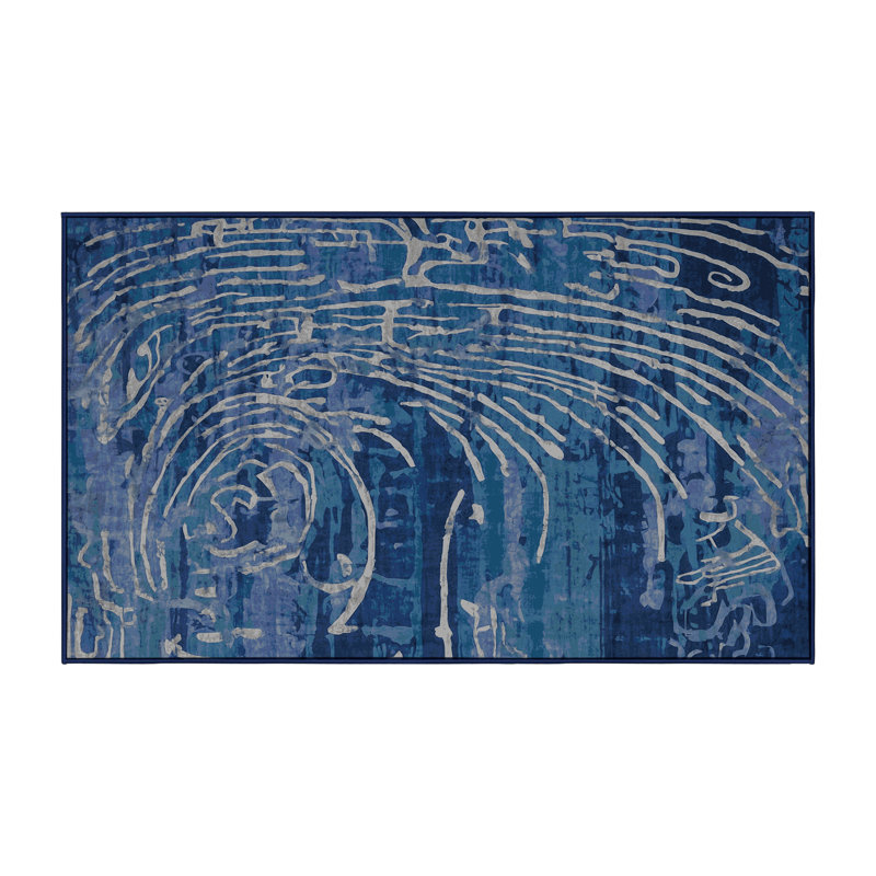 Machine Washable Gray Area Rug, Rectangle 3' x 5'