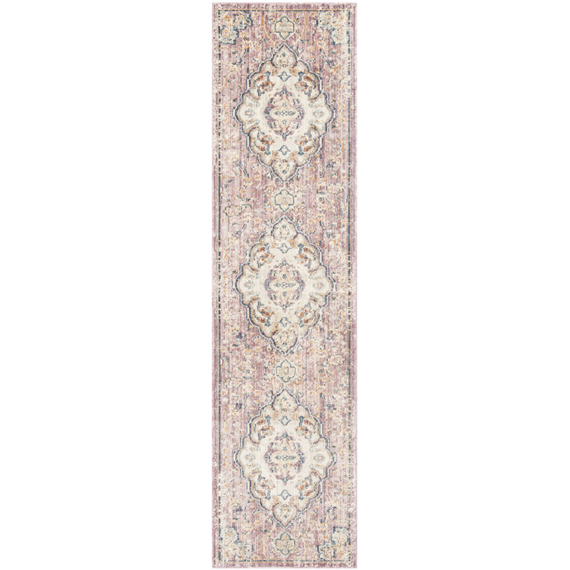 Bachus Damask Viscose Area Rug, Runner 69 x 244 cm