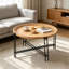 Table basse ronde en bois D32 "X 18" Farmhouse