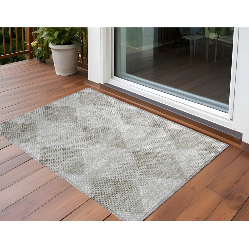 Tapis intérieur gris antidérapant lavable 2 pi x 3 pi