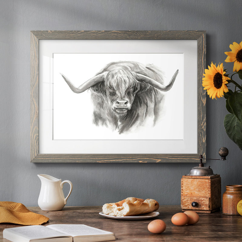 " Soft Focus Highland Cattle II ", Gray, 28" H x 42" W x 1.5" D