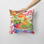 Coussin décoratif intérieur/extérieur carré à fleurs avec un côté de citrons