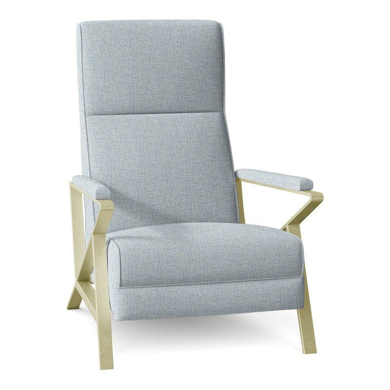 Infinity 28.25" Wide Manual Standard Recliner, Brushed Brass, Perigold Soft Touch Cerulean